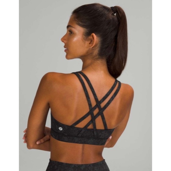 Lululemon Energy Bra *Medium Support, B–D Cups
Hideaway Camo Deep Coal Multi